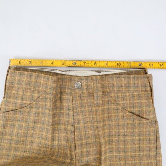 Lot 2‎ New Vintage Flare Leg Pants Boys Sz 16 26x28 Deadstock 70s USA Made Plaid - Picture 7 of 10